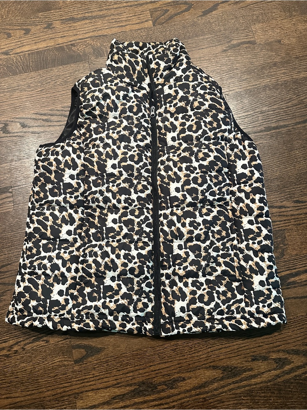 Pink Lily Leopard Print Vest in Tan, Black, Cream